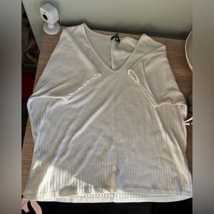 Missguided White Ribbed Top